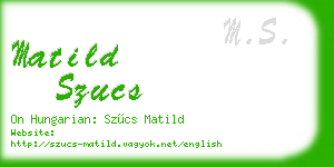 matild szucs business card